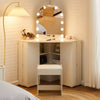 Corner Dressing Table Workstation Foldable Shelf Storage Display Desk Cupbpard