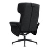 Adjustable Backrest Manual Recliner Armchair PU Leather Swivel Chair w/Footstool