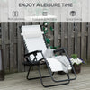 Patio Sun Lounger Recliner Chair Zero Gravity Seat Armchair Canopy Sunshade Tray