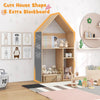 2-in-1 Kids Table and Chair Set House-Shaped Wooden Desk with Ample Storage