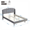 Upholstered Bed Frame Velvet 5ft King Size Bed with Bedside LED Light, Grey