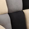 Ergonomic High Back Rocking Chair Linen Patchwork Rocker Armchair Recliner Seat