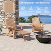 Folding Adirondack Chair Fire Pit Chair with Adjustable Backrest Brown