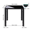 75cm Kitchen Furniture Square Glass Top Dining Table Metal Legs Tbale Only Table