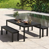 Outdoor Bench 2-3 People Weatherproof Seating Garden Bench Black