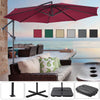 Cantilever Garden Parasol Banana Patio Sun Shade Umbrella with Crank Handle Tilt