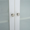 Double Glass Doors Wall Cabinet Storage Cupboard Hanging Organizer Shelves Shelf