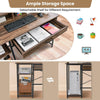 Industrial Computer Desk Writing Workstation w/Storage Drawer and 2 Open Shelves