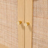 Large Wide Sideboard Cabinet Storage with 8 Shelves Compartments Rattan Cupboard