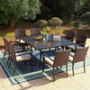 PHI VILLA Garden Furniture Patio Wicker Rattan Chairs with Cushion for Yard