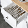 Kitchen Cupboard Storage Cabinet w/ Adjustable Shelves, Cable Management, White