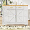 ROLLING KITCHEN ISLAND WITH DROP LEAF TOP, 2 STORAGE DRAWERS & SPICE RACK, WHITE