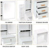 Dressing Table with Led Lights Large Mirror Drawer Desk Ambient Lock + Stool UK
