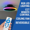 Kanlux PLAVE LED Ceiling Fan Light – RGB & CCT, Remote, 48W, Reversible Airflow