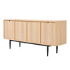 Rattan Woven 4 Doors TV Unit Stand Storage Shelves Wood Cabinet Media Unit Table