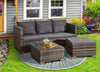 Patio Sofa Set Corner Rattan Garden Furniture Outdoor L-Shaped Mix Grey 4-Seater