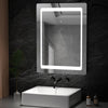 illuminated Bathroom Mirror with Shaver Socket Demister Touch Sensor Modern