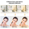 White Modern Dressing Table with LED Lights Mirror Vanity Make up Desk Stool Set