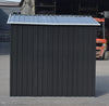 4X6FT Garden Metal Shed Pent Roof With Free Foundation Base Storage House Grey