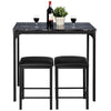 3 Pieces Dining Table & Chair Set Bar Kitchen Breakfast Furniture Padded Stools