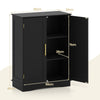 GAINOOM Bathroom Black Floor Storage Cabinet 80cm Cupboard Buffet Cabinet