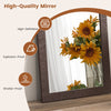 Decorative Vanity Mirror Wall Mounted Rustic Mirror w/ Solid Wood Frame Brown