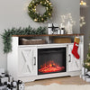 Electric Fireplace With TV Stand Unit Cabinet Fire Logs Heater Flame Living Room
