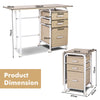 Folding Computer Desk Wheeled PC Laptop Table Writing Workstation-Natural