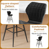 Bar Stool Set of 2 Counter Height Bar Chairs with Curved Backrest & Seat