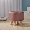 Square Footstool Footrest Pouffe Linen/Velvet/PU Leather Padded Children Seat