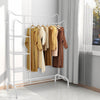 Black Metal Clothes Rail Rack Garment Stand Corner Open Wardrobe with Shelf
