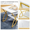 Modern Faux Marble Coffee Table 2-Tier Rectangular Accent Table Chic Cocktail
