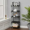 3/5 Tier Metal Storage Shelf Mesh Shelving Foldable Kitchen Bathroom Organiser