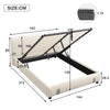 Double 4ft6 Grey White Fabric Ottoman Storage Bed Velvet Gas Lift Up Storage Bed