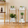 2-5 Tiers Bamboo Plant Stand Corner Flower Pot Holder Display Shelf Rack