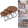 Nest of 2/3 Wood Grain Nested Tables Side End Lamp Sofa Tables Living Room Decor