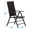 High Back Garden Outdoor Chair 7 Comfortable Positions Rattan Folding Chairs