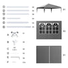 Gazebo Heavy Duty Marquee 3x3m Waterproof Garden Party Tent Shelter With 4 Sides