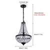 Crystal Chandelier Ceiling Light Pendant Light Black Lamp Height Adjustable E27
