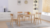 Rectangular Black Solid Rubber Wood Dining Table Round Edge Dining Room Kitchen