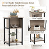 Costway 3-Tier End Table Bedroom Nightstand Narrow Sofa Side Table w/ Shelf