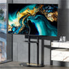 Solid TV Floor Stand Modern Art Style Oval Marble Shelf TV Mount 40-75” Flat LCD