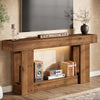 63-Inch Console Table, Farmhouse Solid Wood Entryway Table with U-Shaped Base
