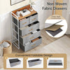 Chest of Drawer with 5 Foldable Drawers Storage Tower-Grey