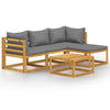 5 Piece Garden Lounge Set with Cushions Solid Wood Acacia (UK/IE/FI/NO only) vid