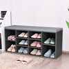 10-Cube Shoe Storage Bench Hallway Shoe Rack Cabinet Wooden Storage Organizer