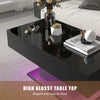 High gloss Coffee Table with RGB LED Lights Living Room Cocktail Table Black