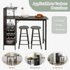 3PCS Bar Table Set, Industrial Counter Height Dining Table and 2 Stoo