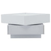 Coffee Table 360° Rotating Modern Square Table With 2 Drawers Storage White