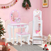 Kids Jewelry Armoire Cabinet Wooden Jewelry Organizer Floor Mirror-White